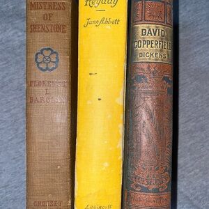 Vintage Book Collection - Brown, Yellow, and Red Covers